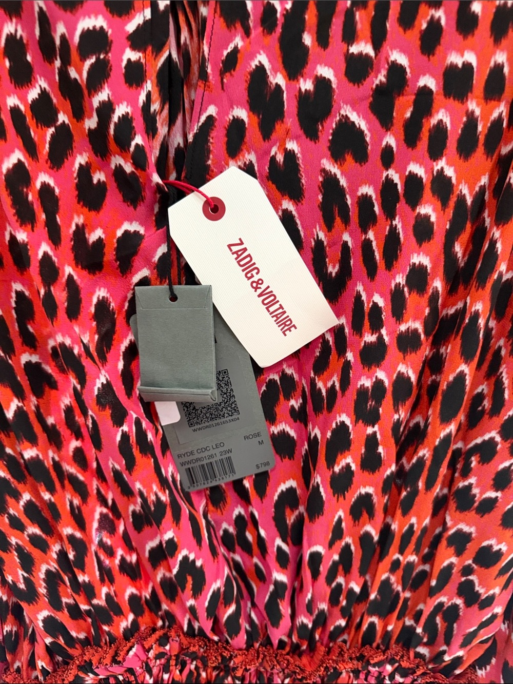 Zadig & Voltaire Red and Black Leopard Print Mini Dress - Picture 5 of 8